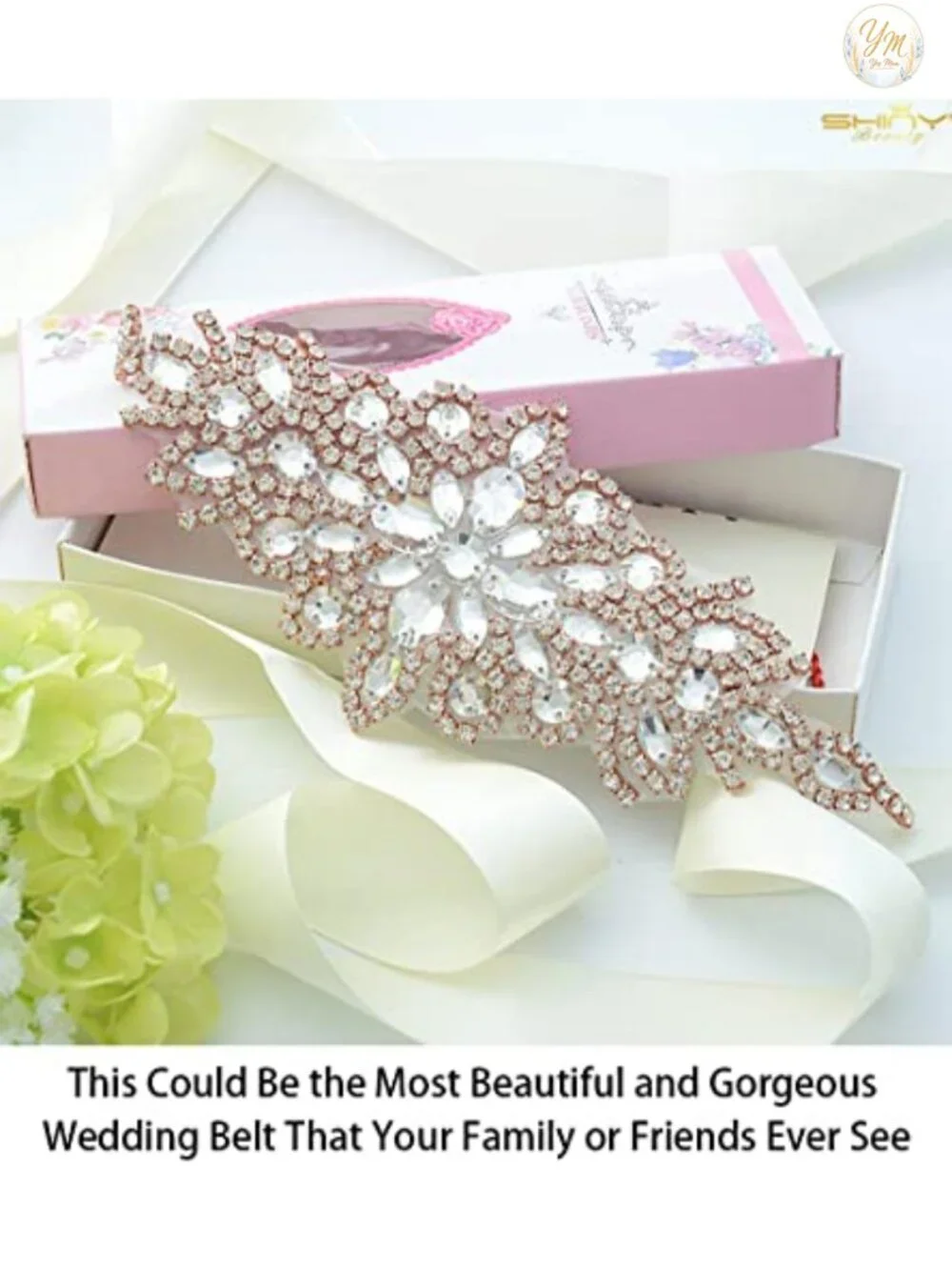 Wedding Sash Belt Bridal Rhinestone Applique Crystal Pearl Handmade 5 Pack